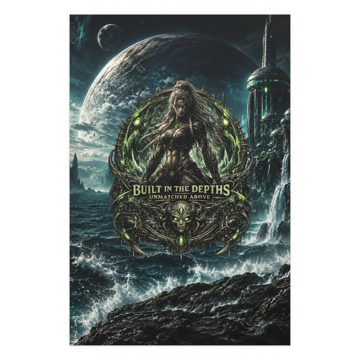 The Siren gym motivation silk poster Oceanic Gothic Art Print