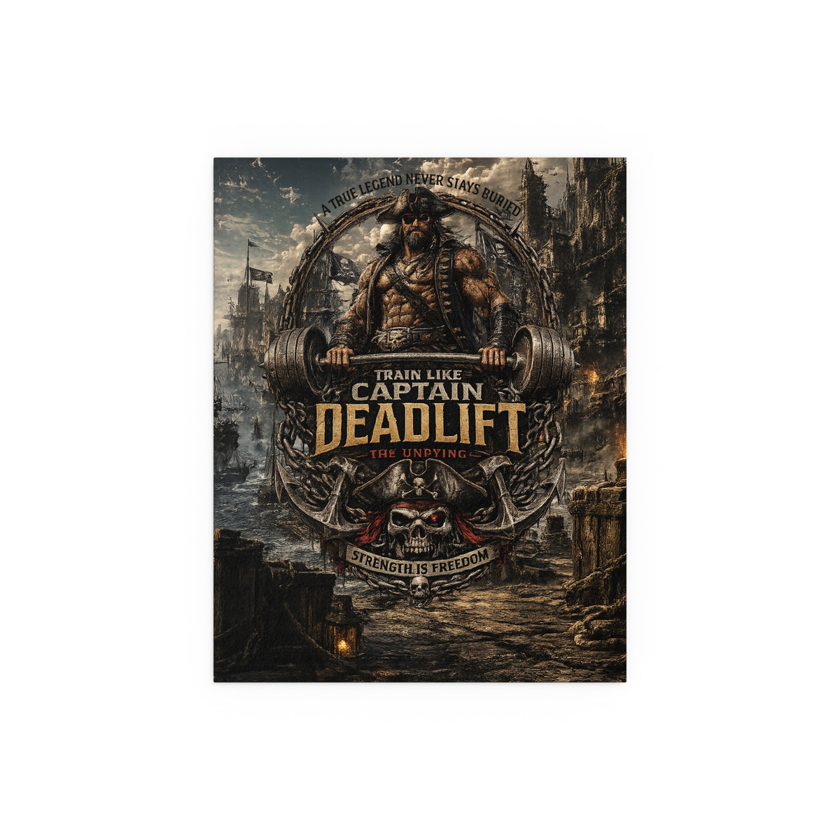 Captain Deadlift Fitness Poster — Train Like Captain Deadlift Indoor/Outdoor Silk Poster