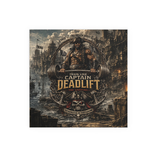 Captain Deadlift Fitness Poster — Train Like Captain Deadlift Indoor/Outdoor Silk Poster