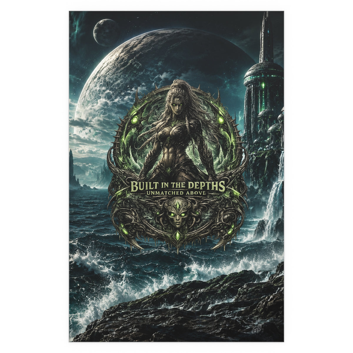The Siren gym motivation silk poster Oceanic Gothic Art Print