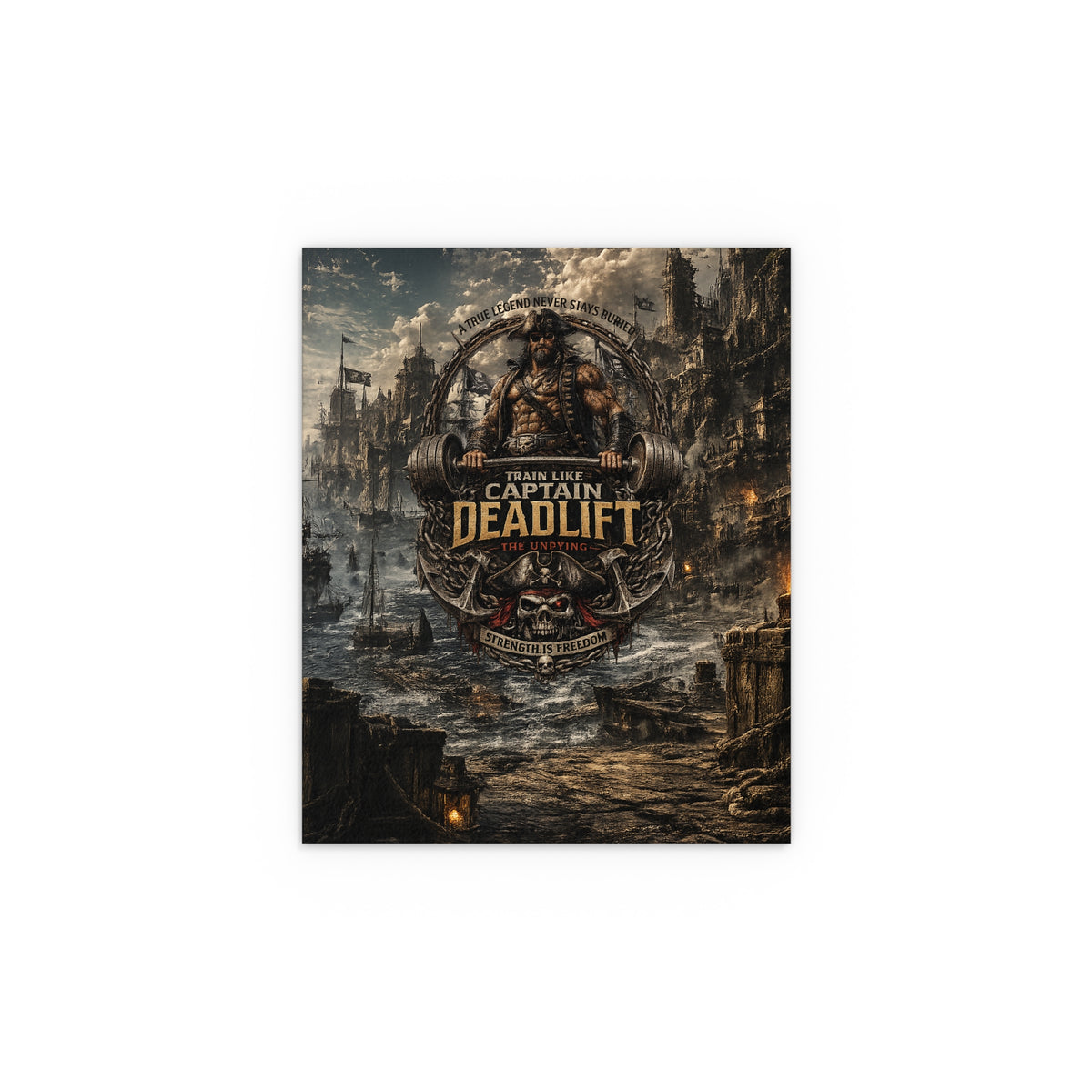 Captain Deadlift Fitness Poster — Train Like Captain Deadlift Indoor/Outdoor Silk Poster