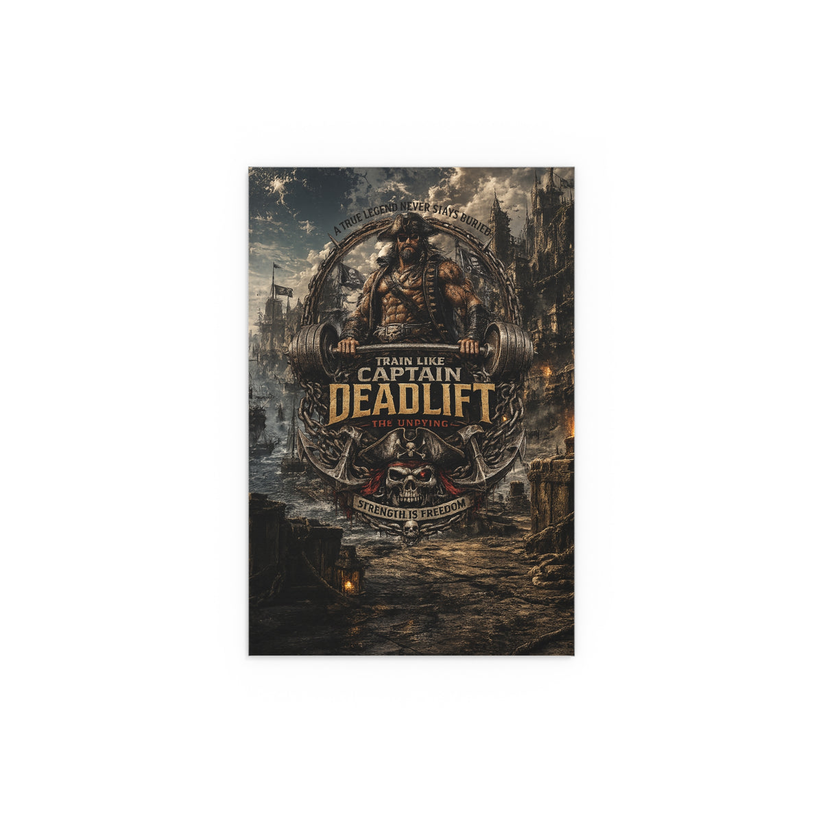 Captain Deadlift Fitness Poster — Train Like Captain Deadlift Indoor/Outdoor Silk Poster