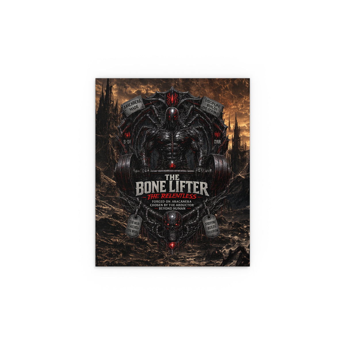 "The Bone Lifter: The Relentless" Dark Fantasy Gym Art silk poster